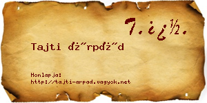 Tajti Árpád névjegykártya