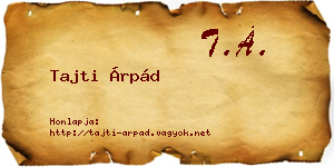Tajti Árpád névjegykártya